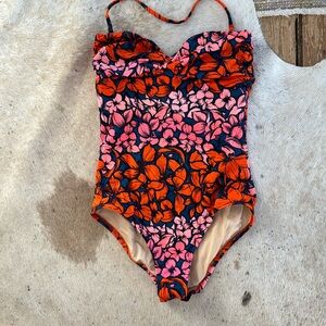 Floral Print One Piece Bathing Suit
